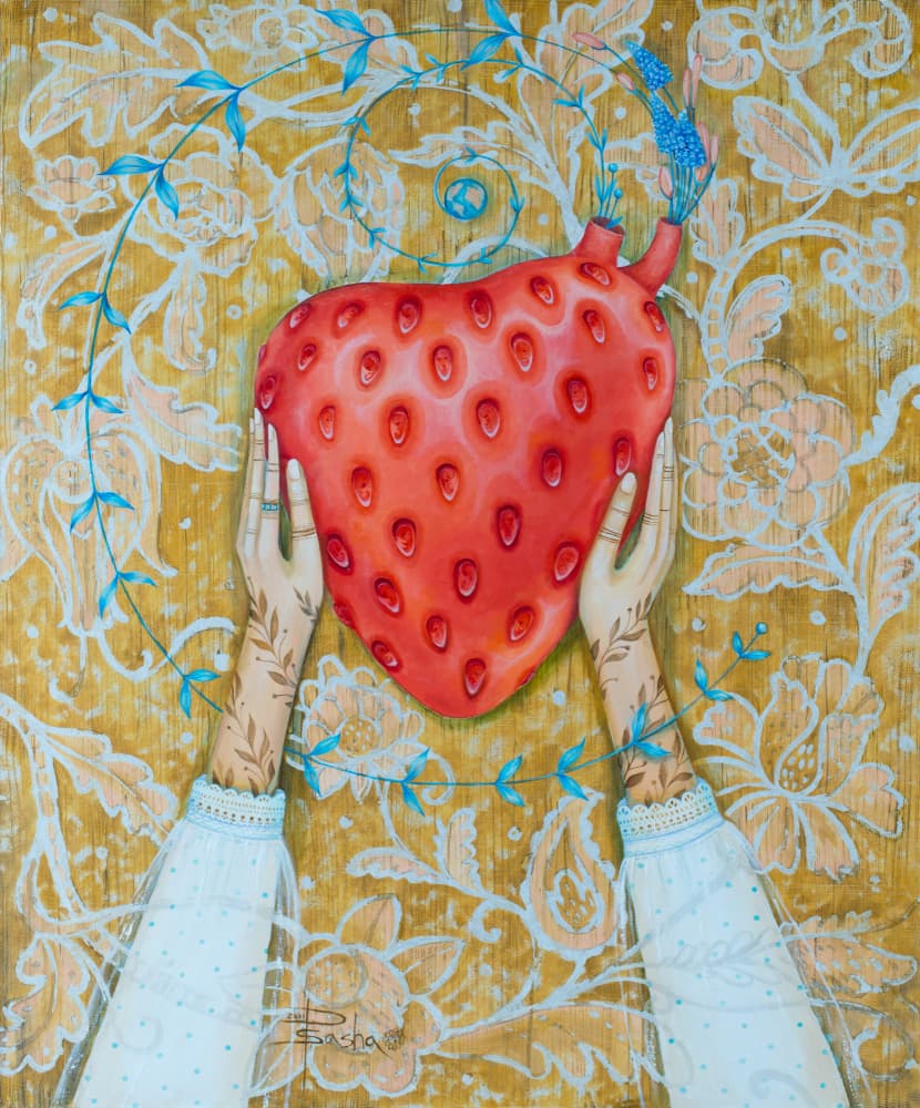 Nurturing Strawberry Heart by Aleksandra Paranchenko — canvas wall art