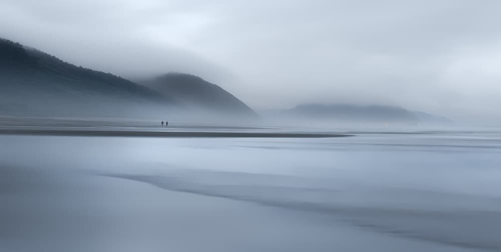 Serene Misty Beach by Jesús M. García — canvas wall art