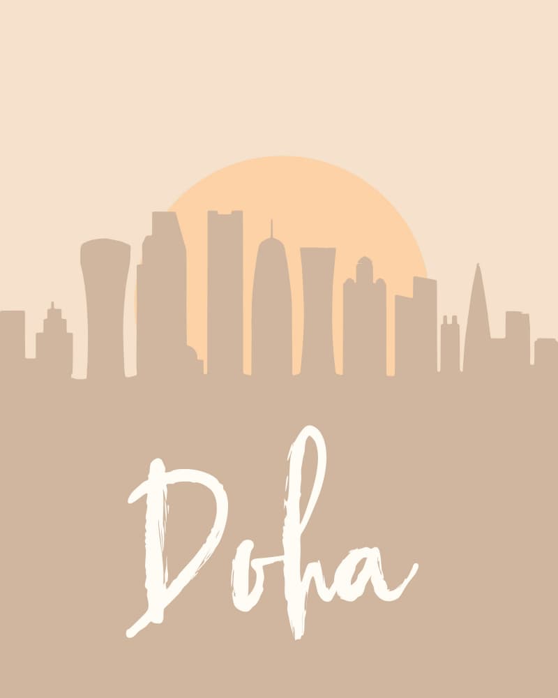 Doha City Horizon by Emiliano Deificus — canvas wall art