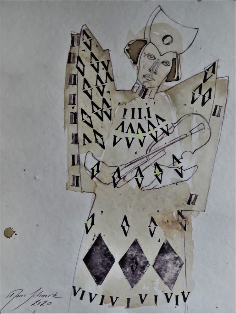 Angelic Geometric Musician by Doris Schmitz — canvas wall art