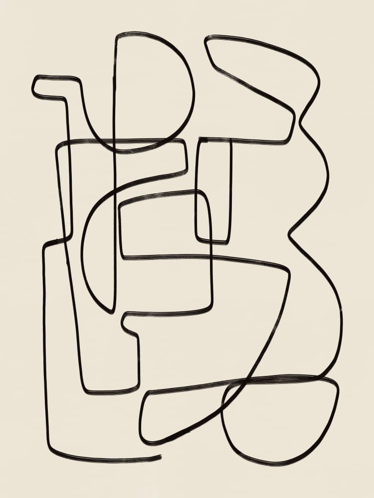 Abstract Winding Lines by Little Dean — canvas wall art