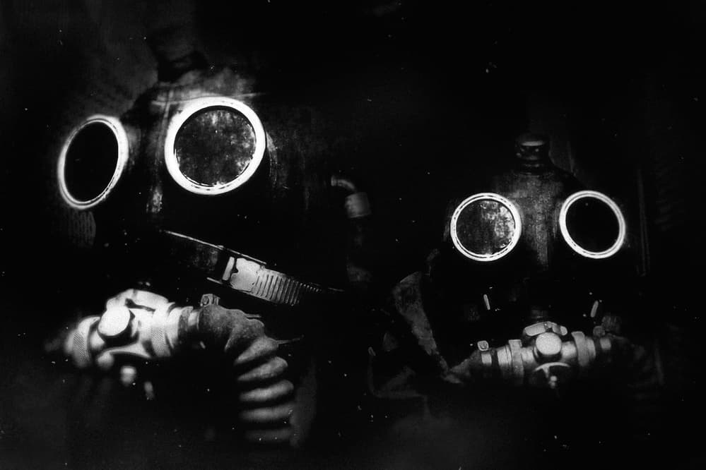 Dark Gas Masks by Holger Droste — canvas wall art