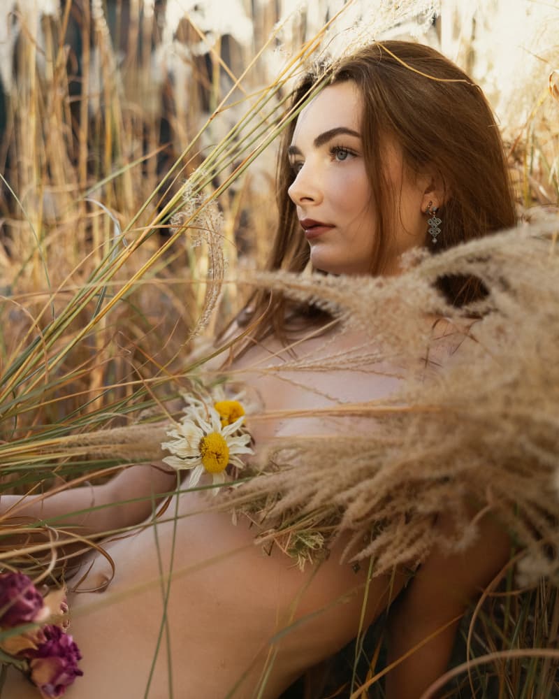 Woman in Pampas Grass by Tyler McAuley — canvas wall art