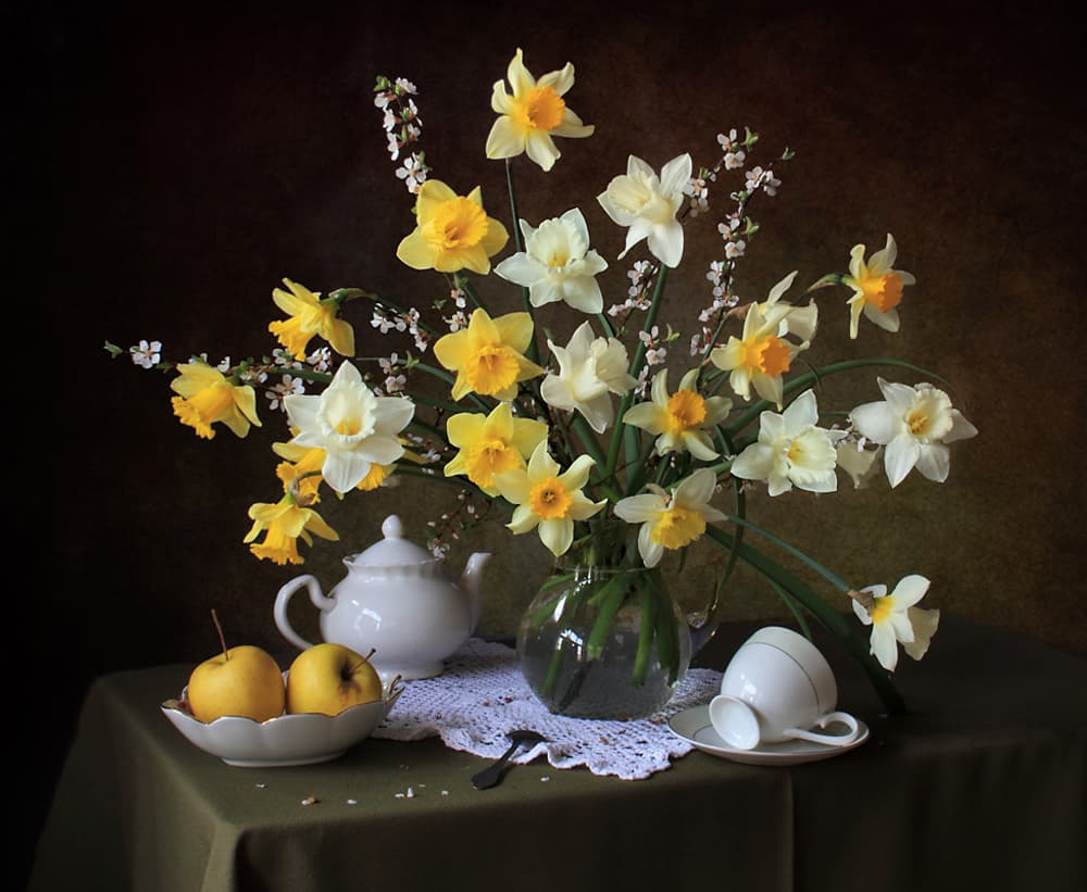 Spring Daffodil Still Life by Tatyana Skorokhod — canvas wall art