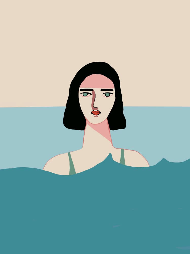 Serene Swimmer Portrait by Sharyn Bursic — canvas wall art