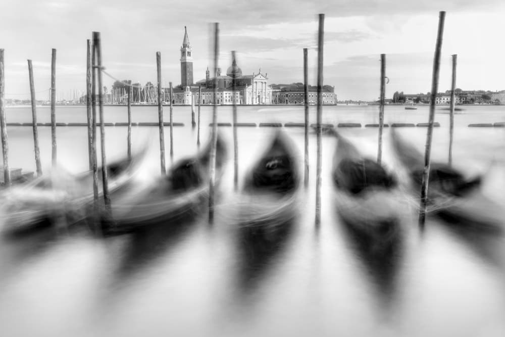 Blurred Venice Gondolas by Taima Luna — canvas wall art