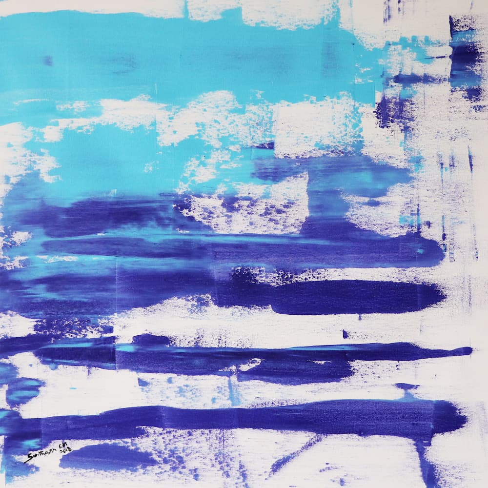 Blue Horizon Abstract by Santhosh ch — canvas wall art