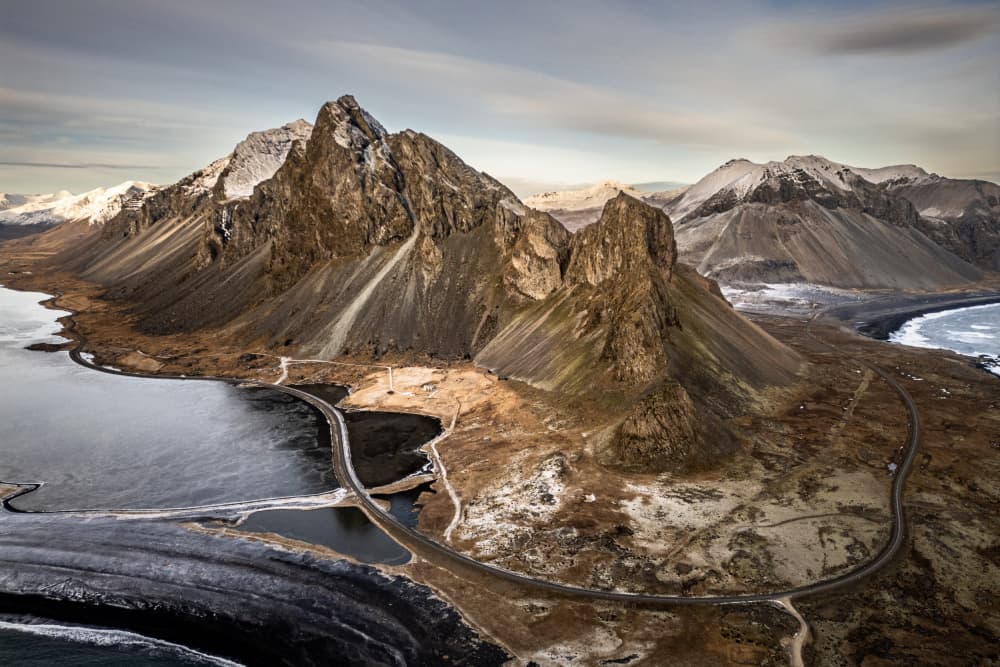 Black Sand Mountain Coast by Joško Šimic — canvas wall art