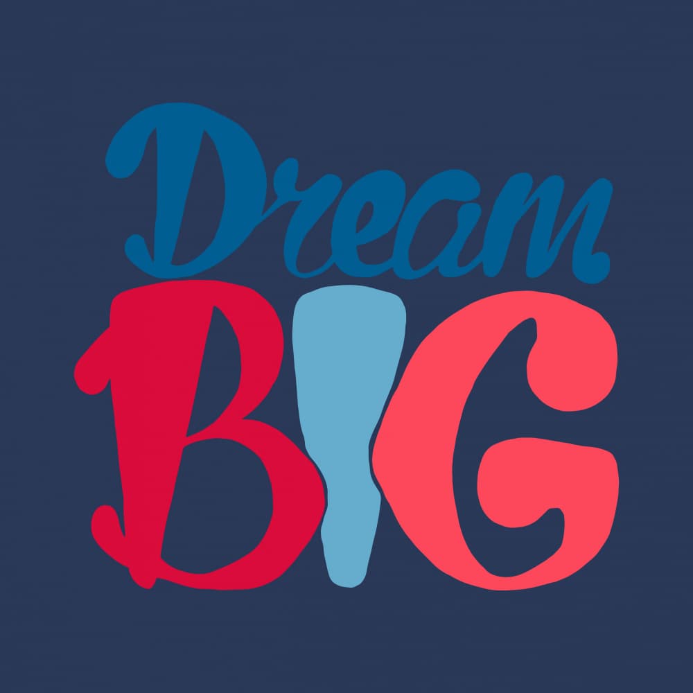 Dream Big Lettering by Marika Barsrsind — canvas wall art