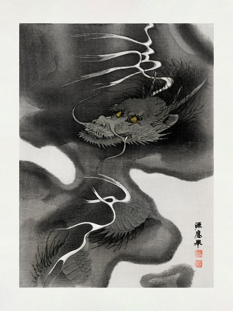 Dragon Envelope (1809 1892) by Morizumi Tsurana — canvas wall art