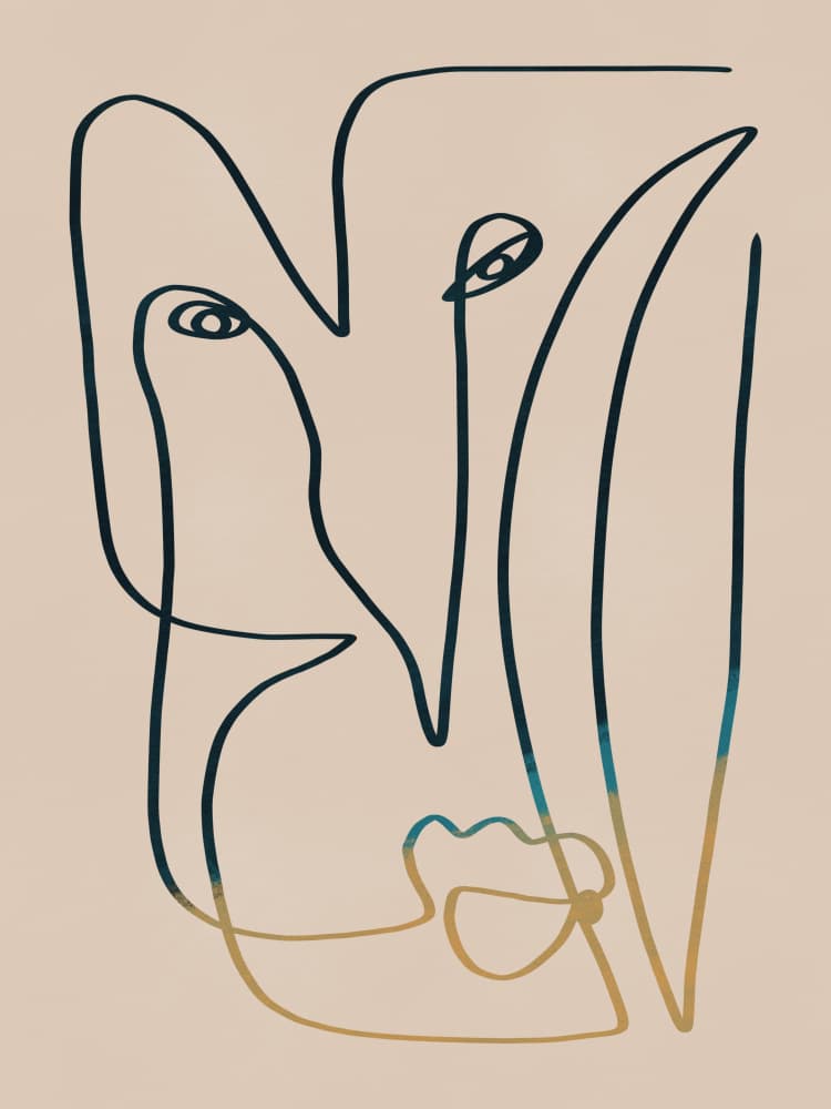 Modern Line Art Portrait by Little Dean — canvas wall art