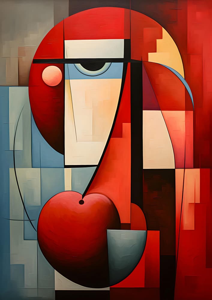 Abstract Face Red Heart by Andreas Magnusson — canvas wall art