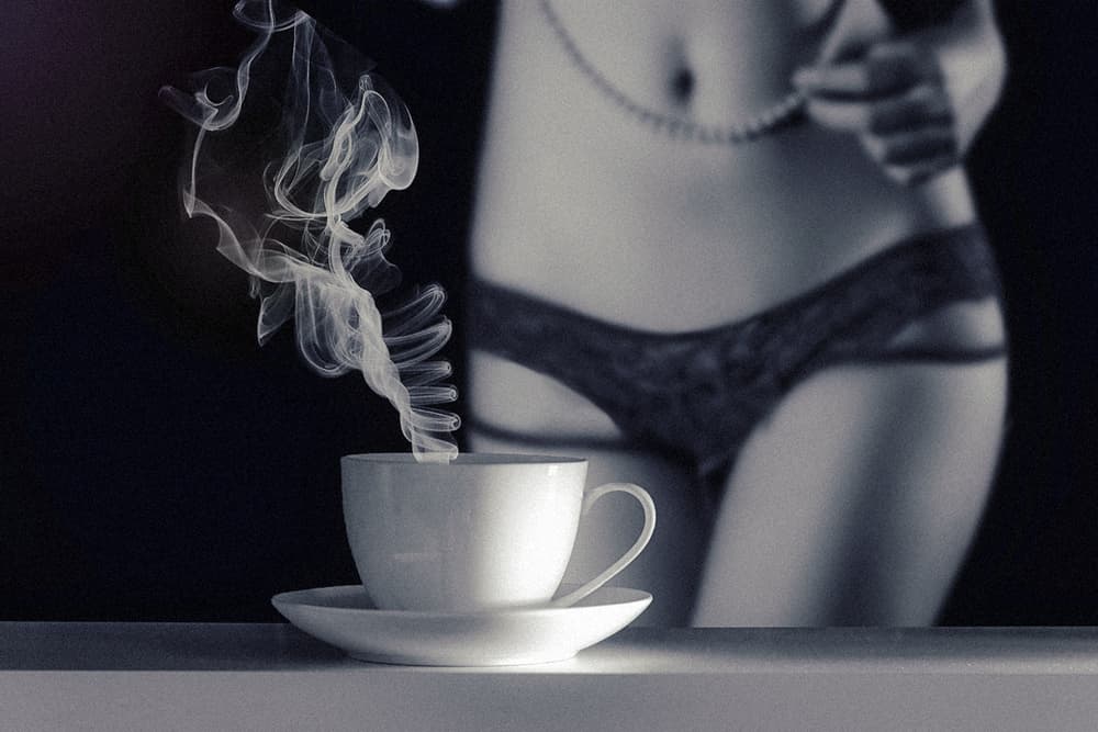 Intimate Coffee Lingerie by Piet Flour — canvas wall art