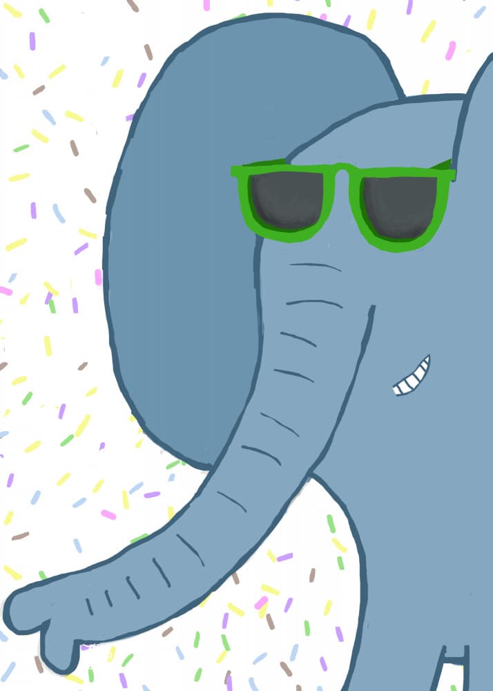 Cool Elephant Smile by Carla Daly — canvas wall art