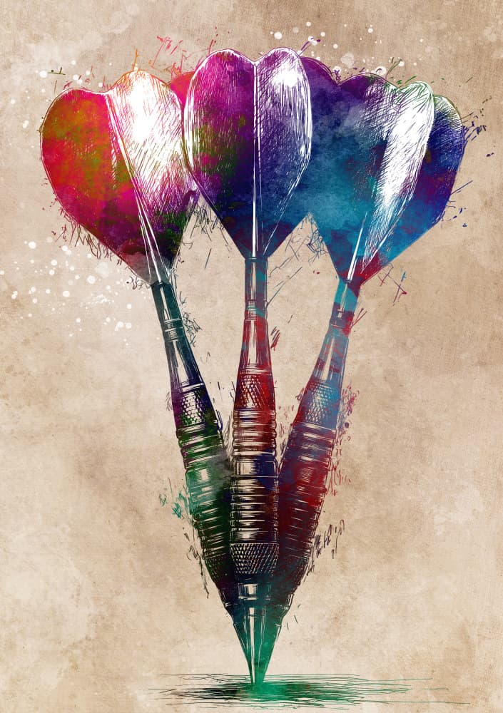 Colorful Darts Splash by Justyna Jaszke — canvas wall art