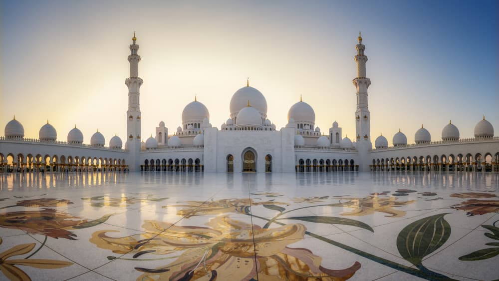 Grand Mosque Golden Glow by Bartolome Lopez — canvas wall art