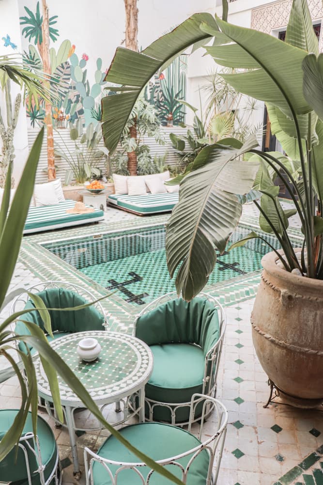 Green Courtyard Oasis by Henrike Schenk — canvas wall art