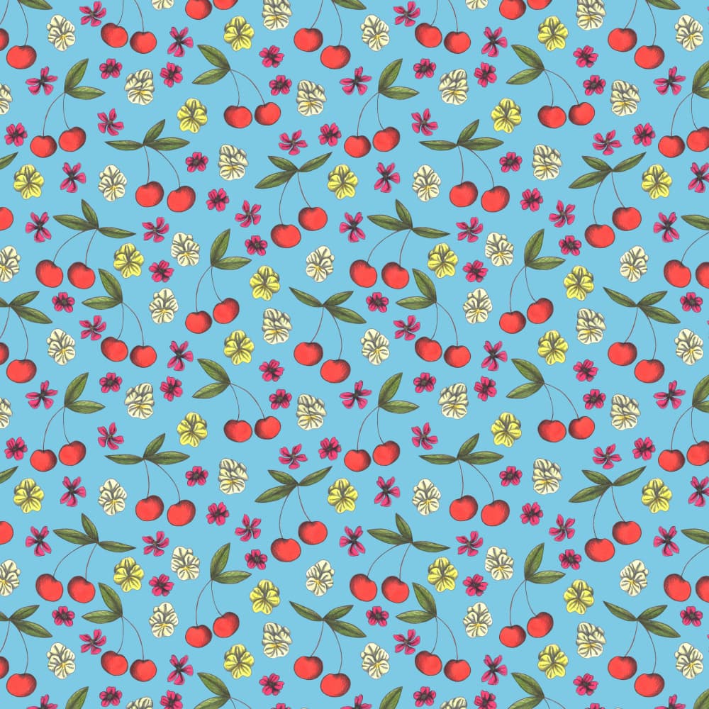 Vibrant Cherry Floral by Cecilia Battaini — canvas wall art