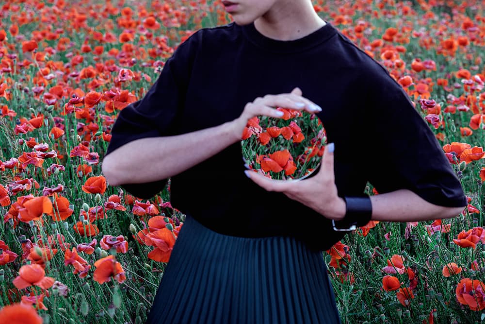 Poppy Field Reflection by Mykola Lebediev — canvas wall art