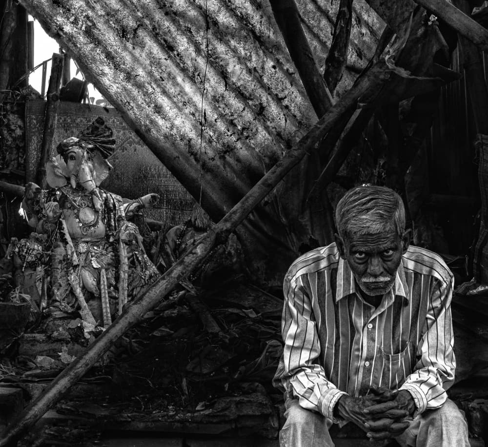 Elderly Man Ganesha by JAYATU CHANDRA DAS — canvas wall art