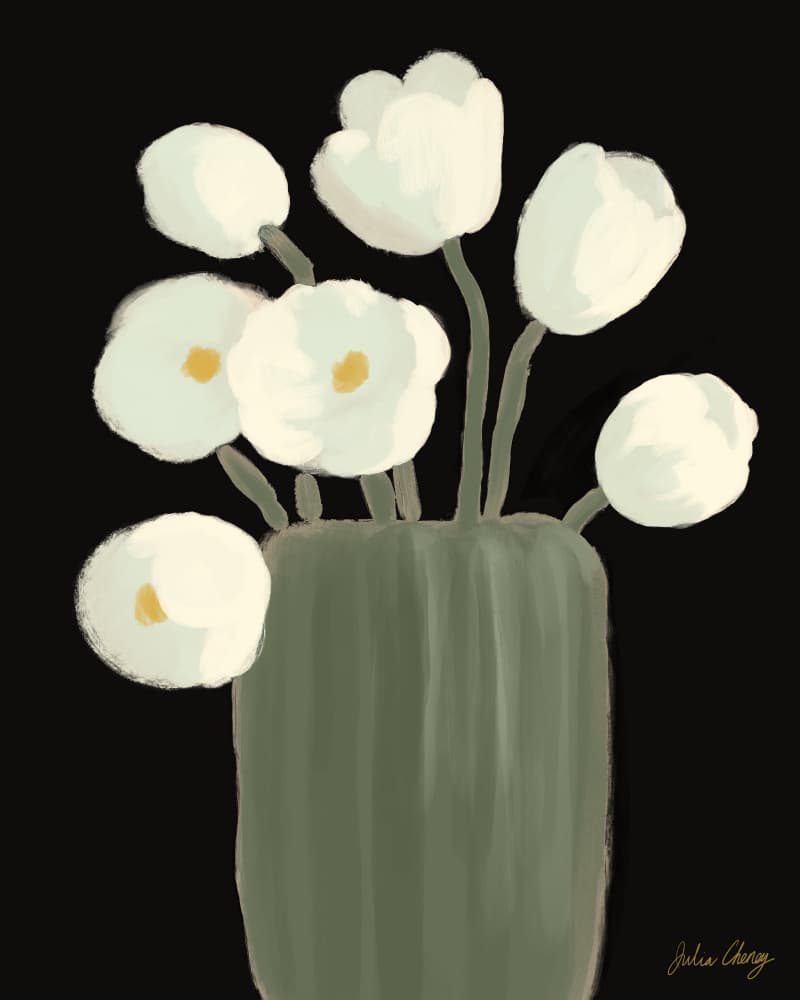 Modern Floral Vase by Julia Cheney — canvas wall art