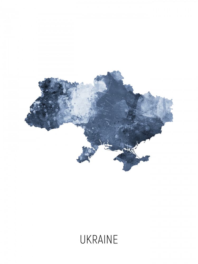 Abstract Ukraine Map by Michael Tompsett — canvas wall art