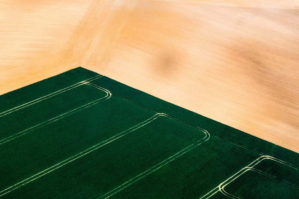Geometric Farm Fields by Sebastian Prioteasa — canvas wall art