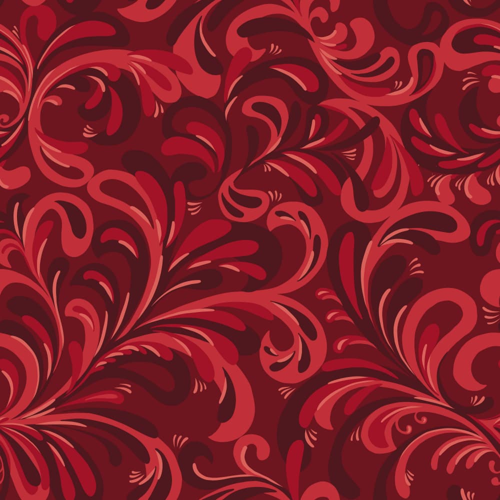 Red Floral Swirls by Alexandra Weise — canvas wall art