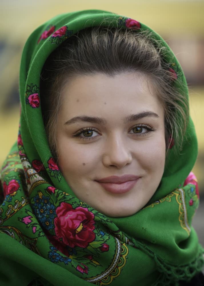 Floral Babushka Smile by Cristian Pavel — canvas wall art