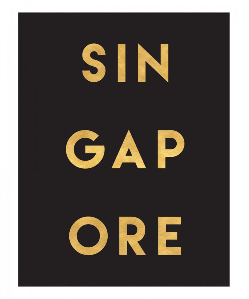 Singapore Gold Typography by Emiliano Deificus — canvas wall art