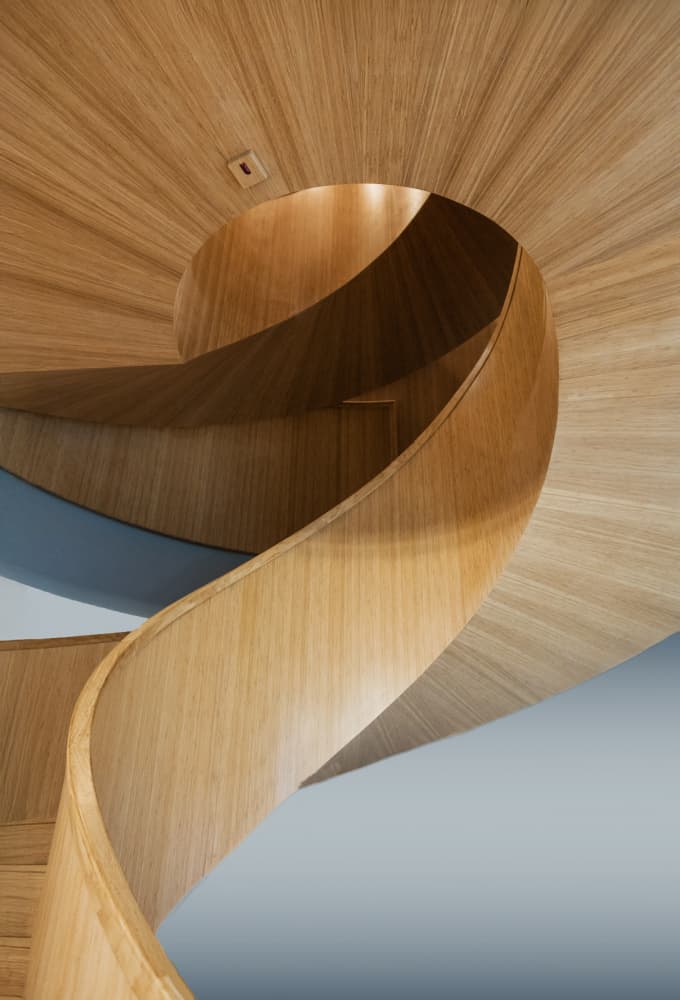 Elegant Wooden Spiral by Maja Mars — canvas wall art