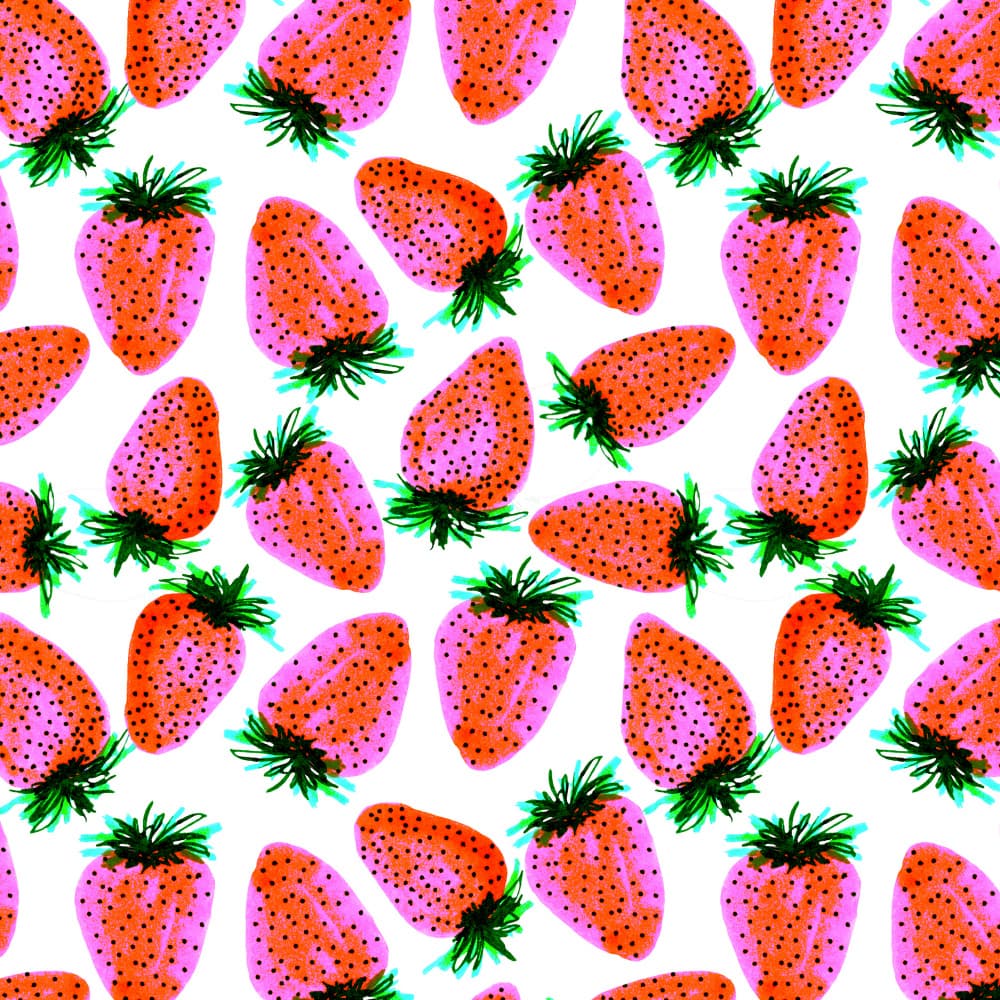 Vibrant Strawberry Pattern by Michele Channell — canvas wall art