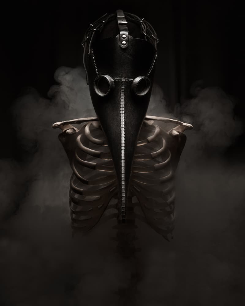 Gothic Plague Doctor Skeleton by Petri Damstén — canvas wall art