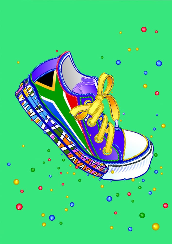 Colorful South African Sneaker by Carlo Kaminski — canvas wall art