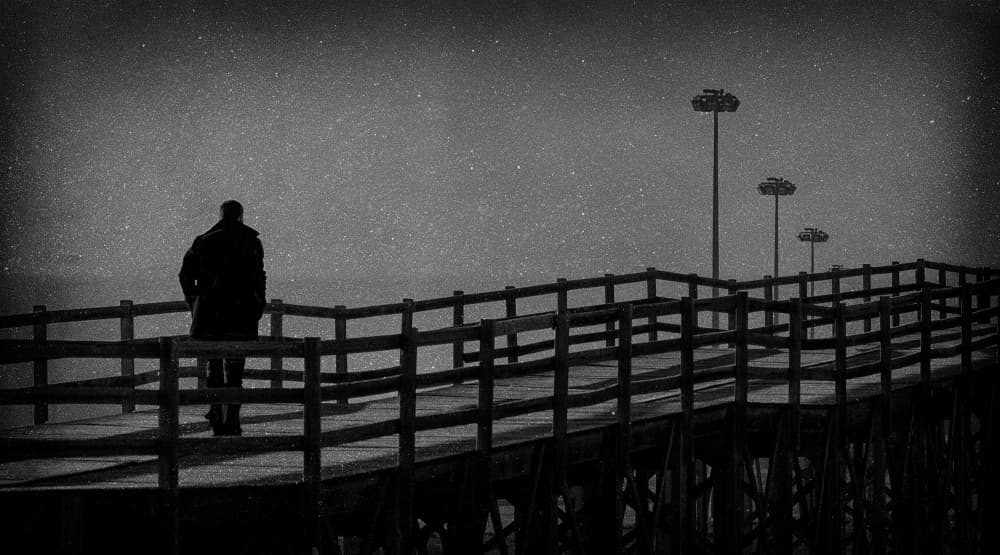 Lone Man Under Stars by Paulo Abrantes — canvas wall art