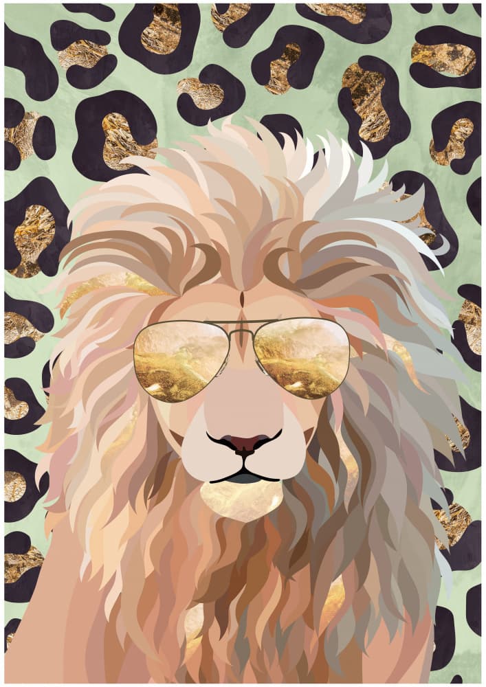 Cool Lion Sunglasses by Sarah Manovski — canvas wall art