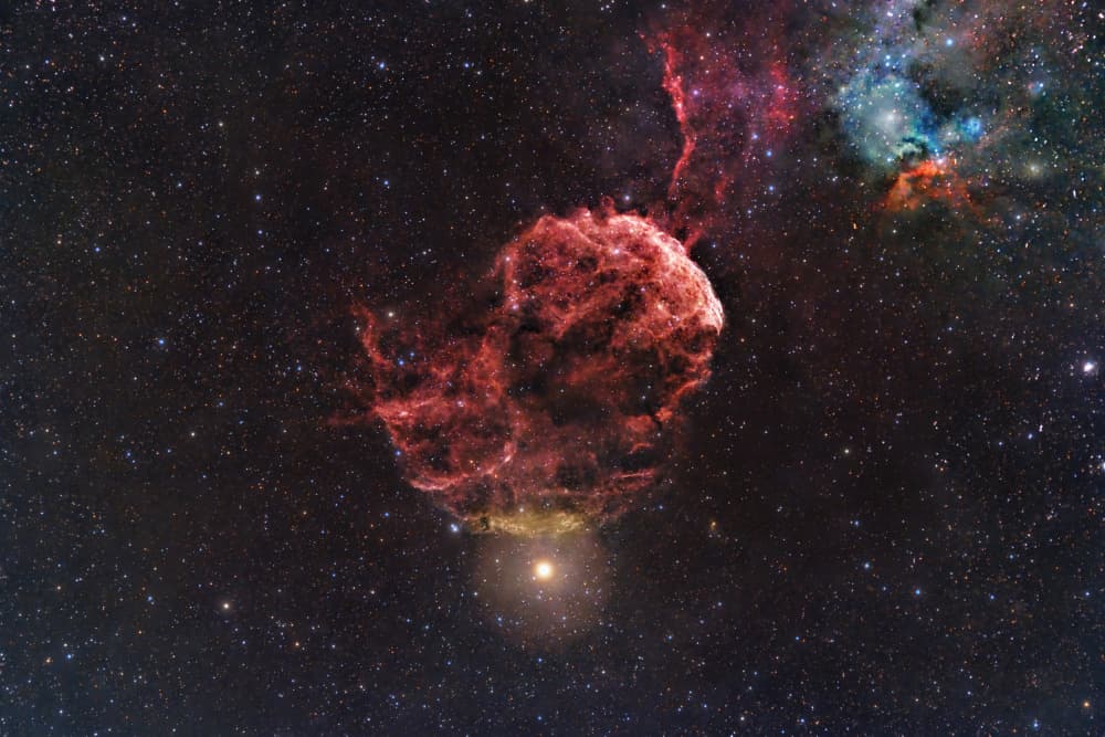Cosmic Red Nebula by Jose Maria D. Barba — canvas wall art