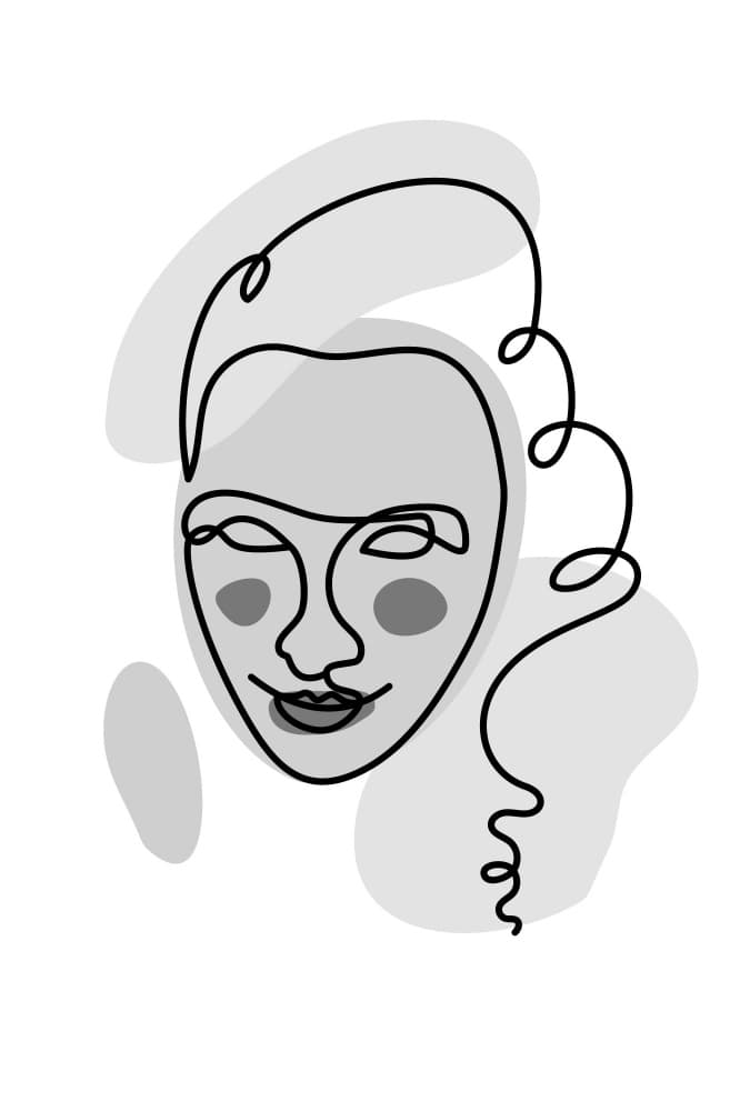 Abstract Line Woman by Anna Rose — canvas wall art