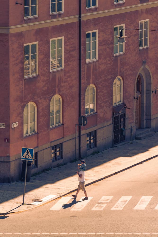 Dad and Child City Stroll by Siamak Jalali — canvas wall art