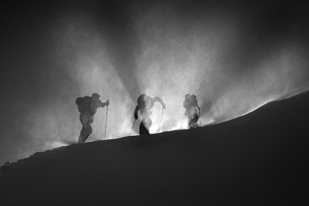 Blizzard Mountain Ascent by Fred Åge Hol — canvas wall art
