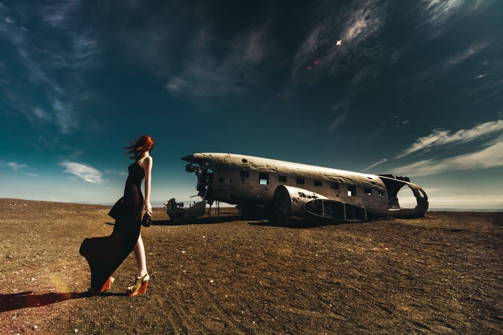 Redhead Desert Plane by Ruslan Bolgov — canvas wall art