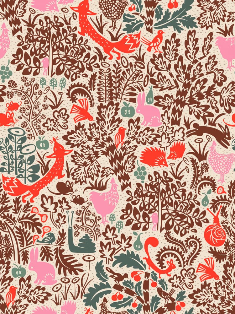 Whimsical Woodland Pattern by Annick — canvas wall art