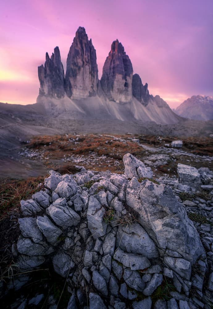 Purple Mountain Peaks by Yuan Su — canvas wall art