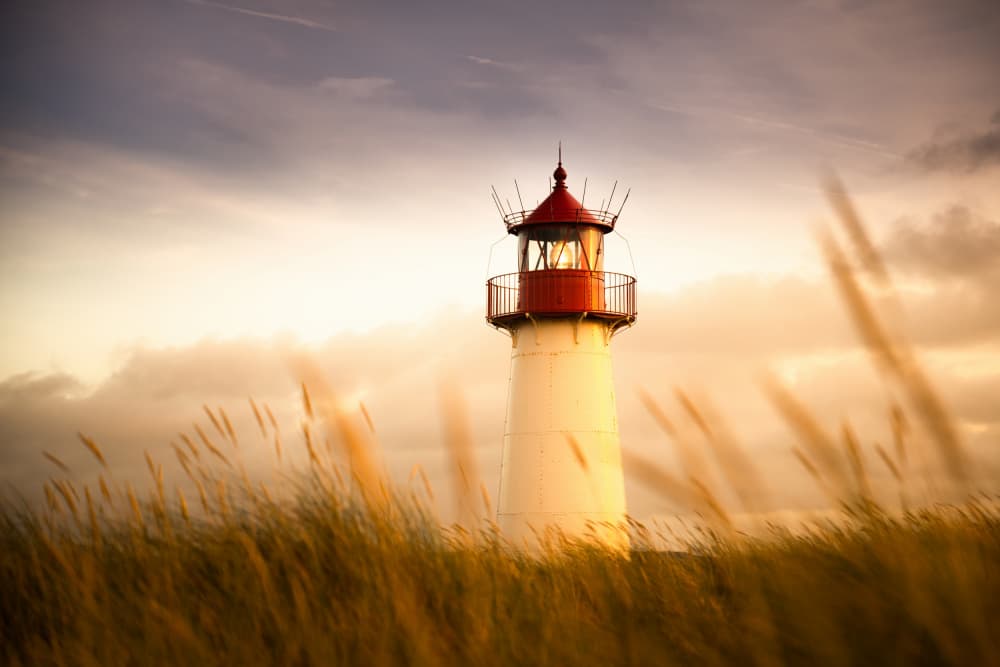Lighthouse At Golden Hour by Ulrike Eisenmann — canvas wall art