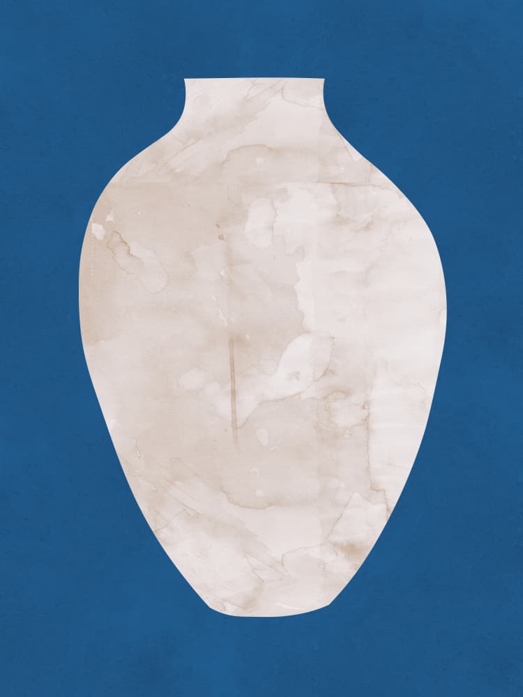 Abstract Blue Vase by Vitor Costa — canvas wall art
