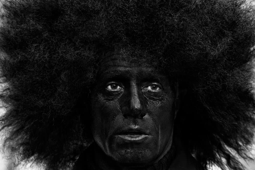 Intense Dark Afro Portrait by Giovanni Cavalli — canvas wall art