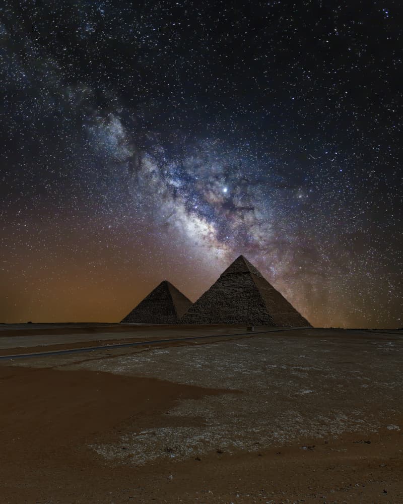 Milky Way Over Giza Pyramids by Ashraf Habib — canvas wall art