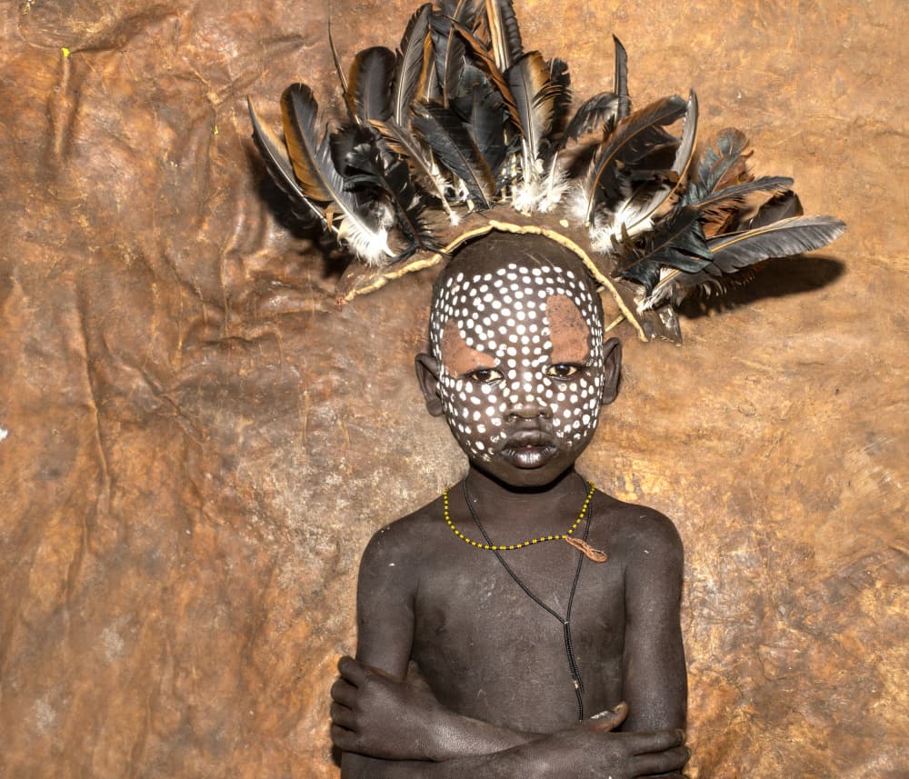Young Tribal Boy Portrait by Iris Wiener — canvas wall art