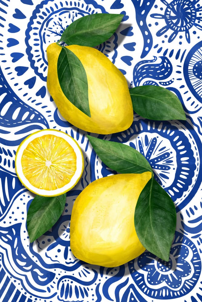 Fresh Lemon Pattern by EMELIEmaria — canvas wall art