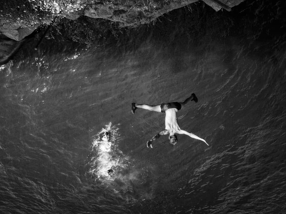 Man Diving Splash by Laura Mexia — canvas wall art